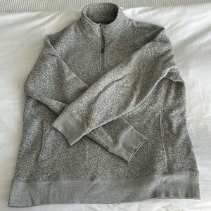 J. Crew Vintage Fleece Quarter-Zip Heathered Grey Size XL